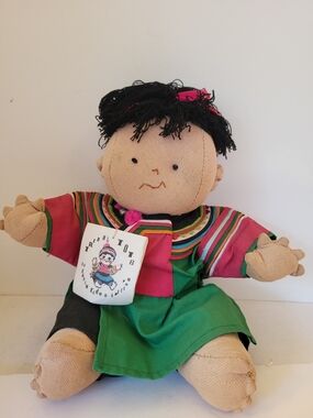 Lisu Tribal Tot Folk Art Doll Thailand 10"